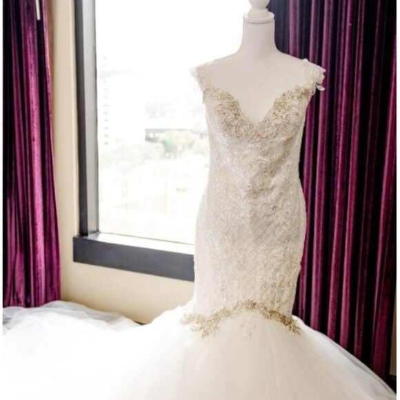 Pantora Bridal Wedding Dress Size 12 Excellent Condition- Style Krissy Modified - Picture 1 of 6